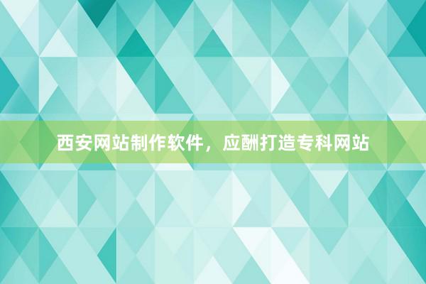 西安网站制作软件，应酬打造专科网站